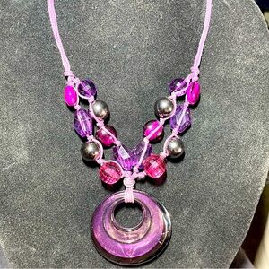 Vintage purple retro necklace